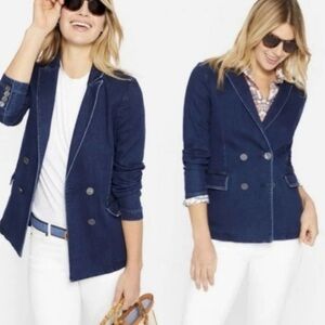 J. McLaughlin Double-Breasted Navy Blazer